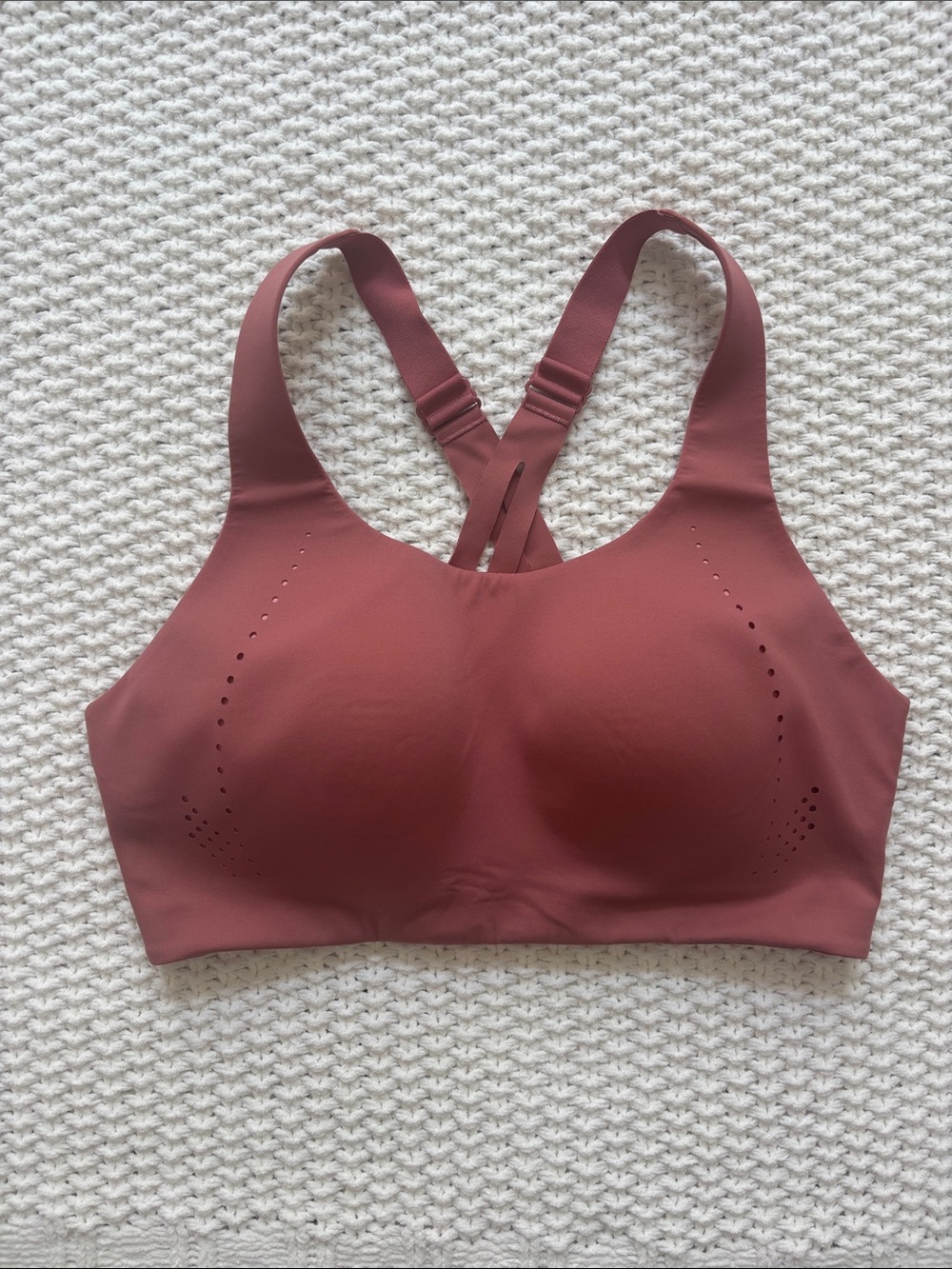 Lululemon High Impact Padded Hook Criss Cross Sports Bra Dusty Rose Pink 36D